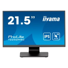 Монитор iiyama T2252MSC-B2 LCD 21.5'' 16:9 1920х1080(FHD) IPS, TOUCH, 80 Hz, 225 cd/m, H178°/V178°, 1000:1, 16.7M, 5ms, HDMI, DP, USB-Hub, Tilt, Speakers, 3Y, Black