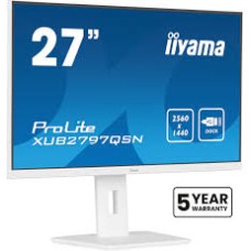 Монитор, iiyama, ProLite, PL2797QG XUB2797QSN-W2, 27", 2560x1440, IPS, 16:9, 100 Гц, 300 кд/м?, 1мс, 16.7М, 1300:1, 178/178, HDMI*1, DP*1, USB*4, USB-C*1, Mini jack, Регулировка наклона/высоты, Белый
