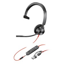 Наушники Poly/Blackwire 3315 Monaural Microsoft Teams Certified USB-C Headset +3.5mm Plug +USB-C/A Adapter