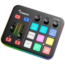 Maono G1 NEO Настольный аудиомикшер для потоковой передачи звука; частотный диапазон: 20 - 20000 Гц; частота дискретизации: 44кГц/16бит; мощность на наушники: 20 мВт, 32 Ом; фантомное питание; Bluetooth 4.2.