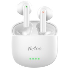 Наушники беспроводные Netac LK35, BT5.3, 3.2g, 6/15h, 0.24Ah, d13mm, шумопод. ENC, защита IPX, White