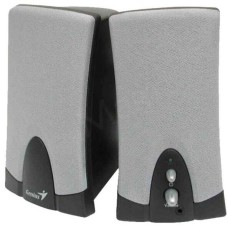 Колонки Genius, SP-Q06S, 2.0, Питание 220В, Серебристо-Чёрный