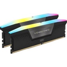 CORSAIR DDR5, 6000MT/s 64GB 2x32GB DIMM, Unbuffered, 40-50-50-96, Std PMIC, XMP 3.0, VENGEANCE RGB DDR5 Black Heatspreader, RGB LED, 1.35V