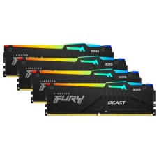 ОЗУ DIMM DDR5 Kingston FURY Beast Black RGB 128Gb(32Gbx4)5600MT/s,2RX8,CL40-40-40,1.25V,288-pin,16Gbit, KF556C40BBAK4-128