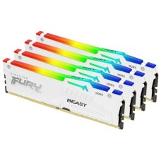 ОЗУ DIMM DDR5 Kingston FURY Beast White RGB 128Gb(32Gbx4)5600MT/s,2RX8,CL40-40-40,1.25V,288-pin,16Gbit,KF556C40BWAK4-128