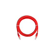 Патч-корд NETLAN U/UTP 4 пары, Кат.5е (Класс D), 100МГц, 2хRJ45/8P8C, T568B, заливной, многожильный, BC (чистая медь), PVC нг(B), красный, 3м, уп-ка 10шт.