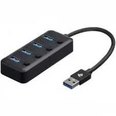 USB-хаб 2Е USB-A - 4хUSB 3.0 Hub with switch 0.25m Black