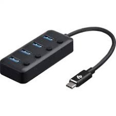USB-хаб 2E USB-C - 4xUSB 3.0 Hub with switch 0.25m Black