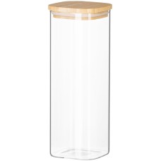Банка для хранения Ardesto Fresh, квадратная, 1000 мл, стекло, бамбук, Артикул: AR1310BLS /Китай/