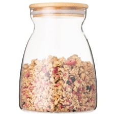 Банка для хранения Ardesto Fresh Hourglass 1100 мл, стекло, бамбук AR1311BH