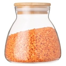 Банка для хранения Ardesto Fresh Hourglass 400 мл, стекло, бамбук AR1340BH