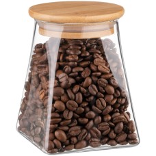 Банка для хранения Ardesto Fresh, конус, 510 мл, стекло, бамбук AR1351BLC