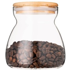 Банка для хранения Ardesto Fresh Hourglass 700 мл, стекло, бамбук AR1370BH