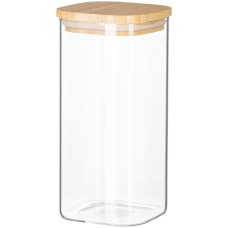 Банка для хранения Ardesto Fresh, квадратная, 700 мл, стекло, бамбук, Артикул: AR1370BLS /Китай/