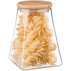 Банка для хранения Ardesto Fresh, конус, 910 мл, стекло, бамбук