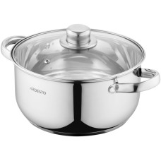 Кастрюля Ardesto Gemini Gourmet Aosta, стеклянная крышка, 3.9 л, нержавеющая сталь