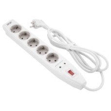 Сетевой Фильтр 2E 5XSchuko 3G*1.5мм, 3м, white