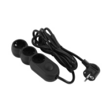 СЕТЕВОЙ ФИЛЬТР 2E Plus 3хТип F, 3х1мм кв, 10A, 3м, черный