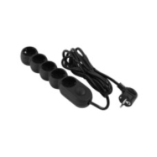 СЕТЕВОЙ ФИЛЬТР 2E Plus 5хТип F, 3х1мм кв, 10A, 3м, черный