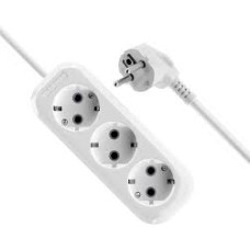 Удлинитель с заземлением Defender R330 16 А, 15 м, 3 розетки, белый