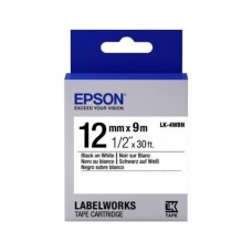 Лента Epson LK4WBN Std Blk/Wht 12/9, 12mm, 9m, C53S654021