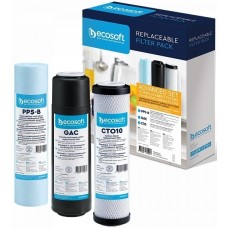 Комплект картриджей (фильтров) Ecosoft 1-2-3 улучшенный (2 угольных картриджа+полипропилен)