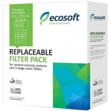 Комплект картриджей (фильтров) Ecosoft 1-2-3 для трехстадийных фильтров (полипропилен+ecomixD37+карб