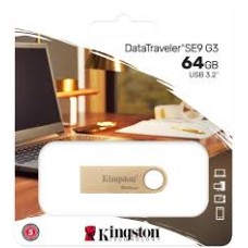 Флэш-накопитель Kingston 64Gb USB3.2 Gen1 Data Traveler SE9 (Gold Metal Case)