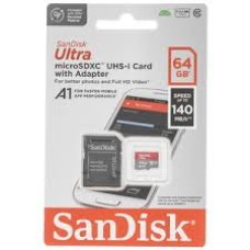 SANDISK Ultra microSDXC 64GB + SD Adapter 140MB/s A1 Class 10 UHS-I