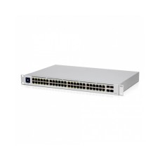 Ubiquiti USW-48 48-port, Layer 2 switch, 48 x GbE ports, 4 x 1G SFP ports, Fanless, silent cooling, ESD/EMP protection, 1.3" touchscreen LCM display, Rackmount (Kit included)