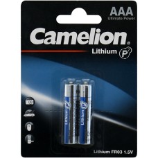 Батарейки Camelion AAA (FR03-BP2) Lithium, комплект - 2 штуки