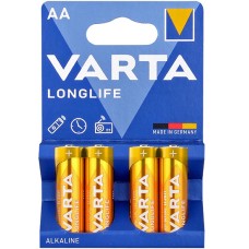 Батарейки Varta AA (LR6/­MN1500) [4106] Longlife Extra, alkaline, комплект - 4 штуки, [4106]