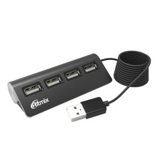 Концентратор USB Ritmix CR-2400, черный Hub 4 port, USB 2.0, black