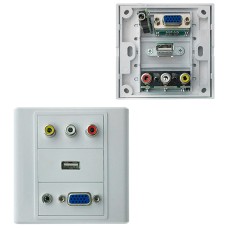 Настенная панель-переходник D-Sub (VGA)/­RCA/­USB/­3.5mm, Espada [EWPRCAUSBVGA3.5]