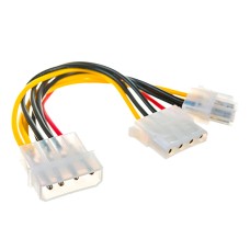 Кабель Molex 4 pin -> Molex 4 pin + ATX 4 pin, Cablexpert CC-PSU-4 Cable converter for power supply 0.15m