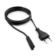 Кабель питания аудио/видео Cablexpert PC-184-VDE-1M, 1м, CEE 7/16 - C7, VDE, 2-pin, 2х0,75, черный,