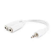 Аудиокабель Cablexpert CCA-415W, Белый Cable Audio, 3.5mm/­m - 2x3.5mm/­f, 0.1m, white