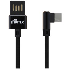 Кабель USB, Ritmix RCC-438 Black, 1.0м, Черный Cable Type A - Type C, 2A