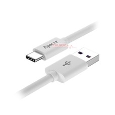 Кабель USB, Apacer DC113, APDC113W-1, 1.0м, Белый Cable Type A - Type C, 5A, USB 2.0, white