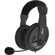 Гарнитура Ritmix RH-524M, Черный Garnitura 32 Ohm, 20-20000Hz, 105dB, 2m cable, volume control, black