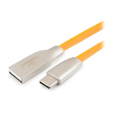 Кабель USB, Cablexpert CC-G-USBC01O-1M, 1.0м, Оранжевый Cable Type A - Type C, USB 2.0, orange