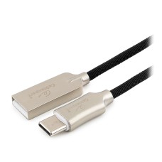 Кабель USB, Cablexpert CC-P-USBC02Bk-1M, 1.0м Cable Type A - Type C, USB 2.0, black