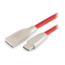 Кабель USB, Cablexpert CC-G-USBC01R-1M, 1.0м Cable Type A - Type C, USB 2.0, red