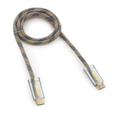 Кабель SVGA, HDMI to HDMI, 1.0m, Cablexpert CC-P-HDMI02-1M Cable gray