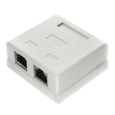 Розетка сетевая Cablexpert NAS214 Net Socket RJ-45, экранированный, 2 разъём