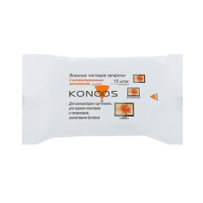 Чистящие салфетки Konoos, KSN-15, 15 шт влажные салфетки для экранов