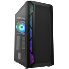 Уц. Корпус ATX midi tower APEX 3701 (закаленное стекло), black, дефект корпуса Case 1*120mm ARGB + 3*120mm + ARGB fan hub+remote contr.(без БП)