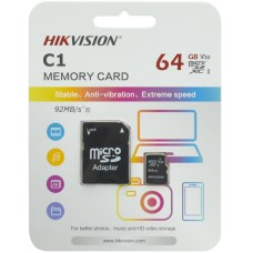 Карта памяти microSDXC Hikvision, HS-TF-C1/64G + adapter, 64GB