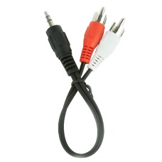 Аудиокабель Cablexpert CCA-458/­0.2, Черный Cable Audio, 3.5mm/­m - 2xRCA/­m, 0.2m, black