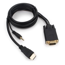 Конвертер HDMI m -> D-Sub (VGA) m + audio, Cablexpert A-HDMI-VGA-03-6 Converter, 1,8 м, black